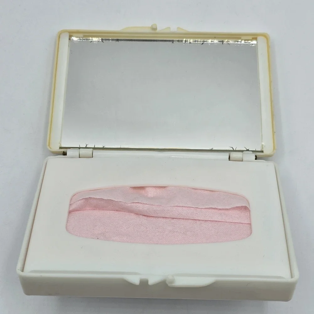 Vintage Plastic Travel Tissue Case / Holder‎ with Gold Starburst Design